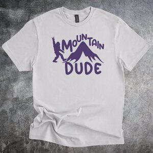 Mountain Dude Bigfoot Hiking Mountain Graphic Tshirt Outdoor Adventure Shirt